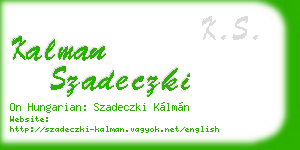 kalman szadeczki business card